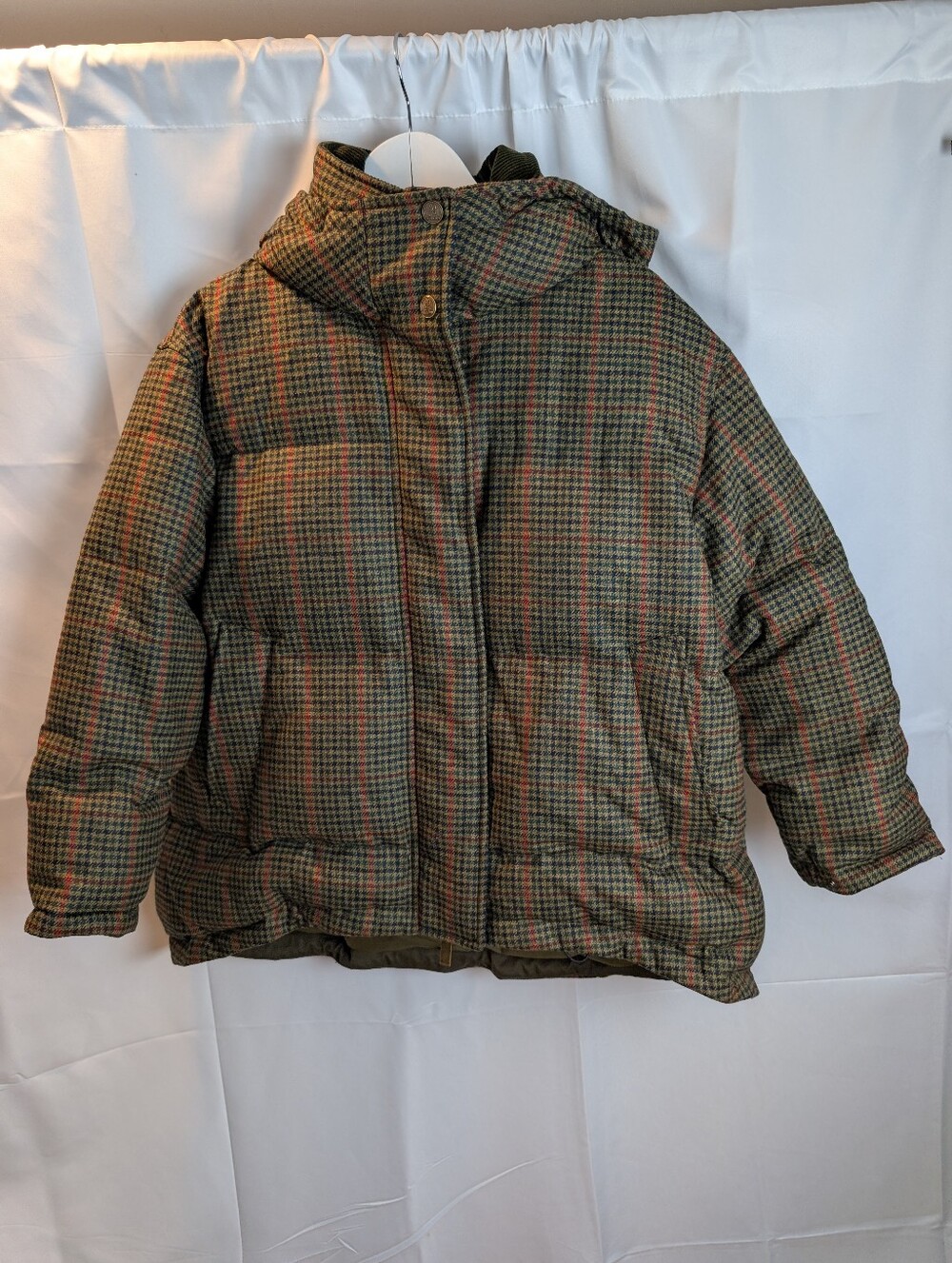 NWT Sealup Milano Clio Piumino Puffer Jacket Women Check Houndstooth Plaid Model